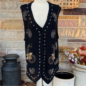 Donnkenny Classics Vintage‎ Beaded Sweater Vest